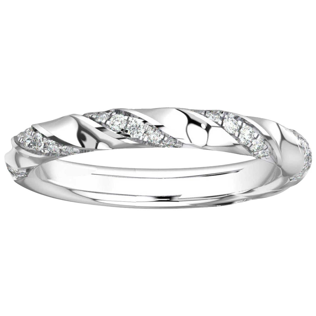 18 Karat White Gold Holly Twist Pave Diamond Ring '1/4 Carat' For Sale