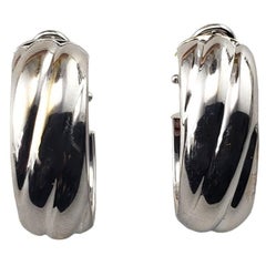 18 Karat White Gold Hoop Earrings #15568