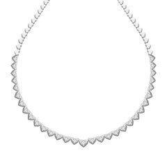 18 Karat White Gold Illusion Setting Diamond Necklace Set