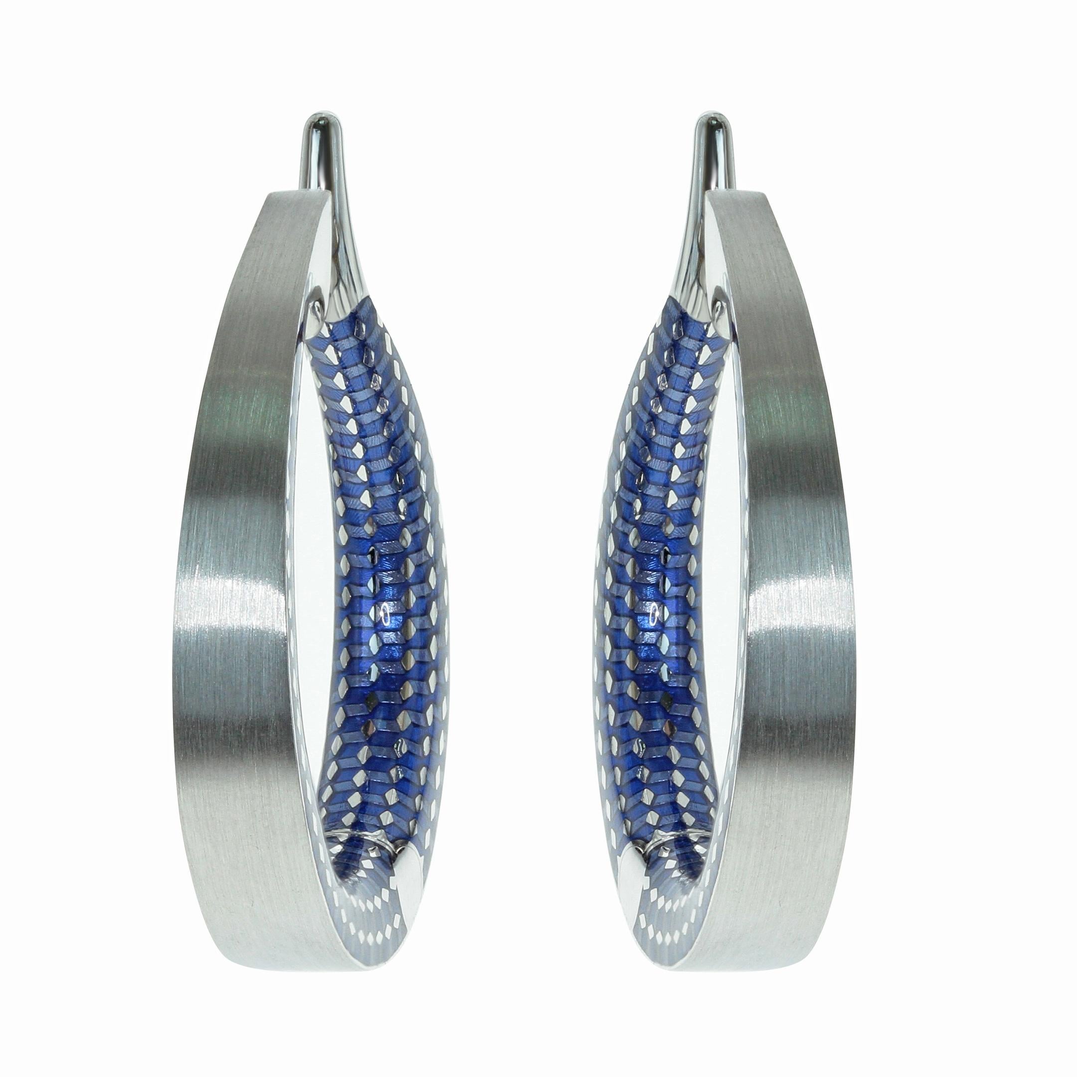 Enamel 18 Karat White Gold Kaleidoscope Hoop Earrings

Please take a look at one of our trade mark texture in Kaleidoscope Collection - 