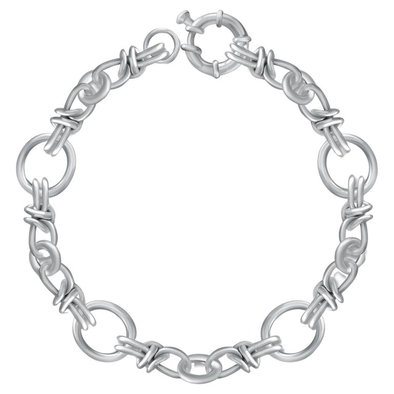 18 Karat White Gold Knock Chain Bracelet "Motion" Collection by D&A For