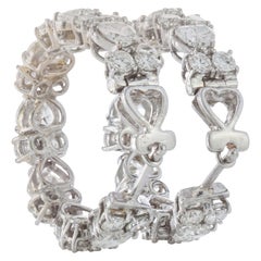 18 Karat White Gold Ladies Clip-On Earrings with Heart Cut Diamonds