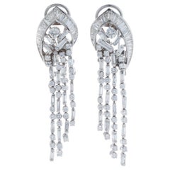 18 Karat White Gold Ladies Day and Evening Time Earrings