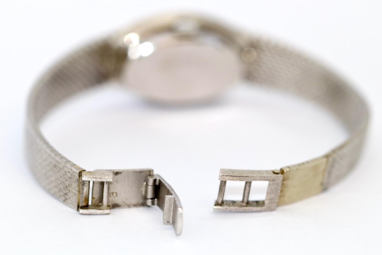 Montre-bracelet pour femme EBEL, en or blanc 18 carats, avec cadran en diamants et lapis en vente 4