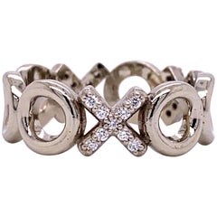 Bague XO Infinity pour femmes en or blanc 18 carats avec diamants blancs