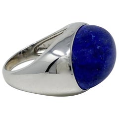 18 Karat White Gold Lapis Lazuli Ring