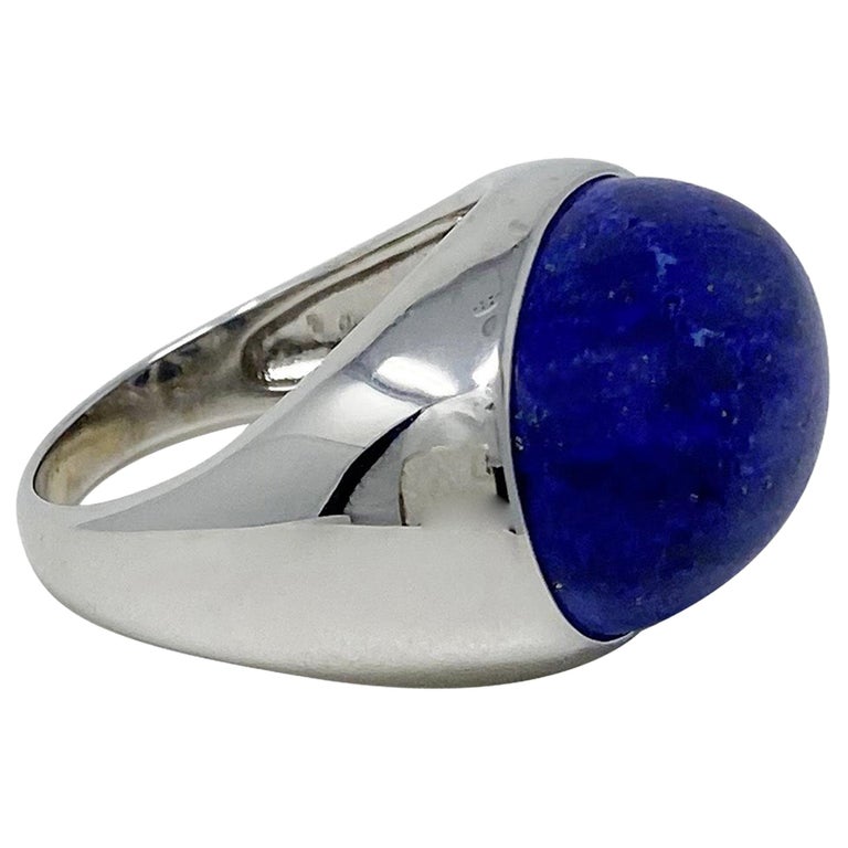 18 Karat White Gold Lapis Lazuli Ring For Sale at 1stDibs