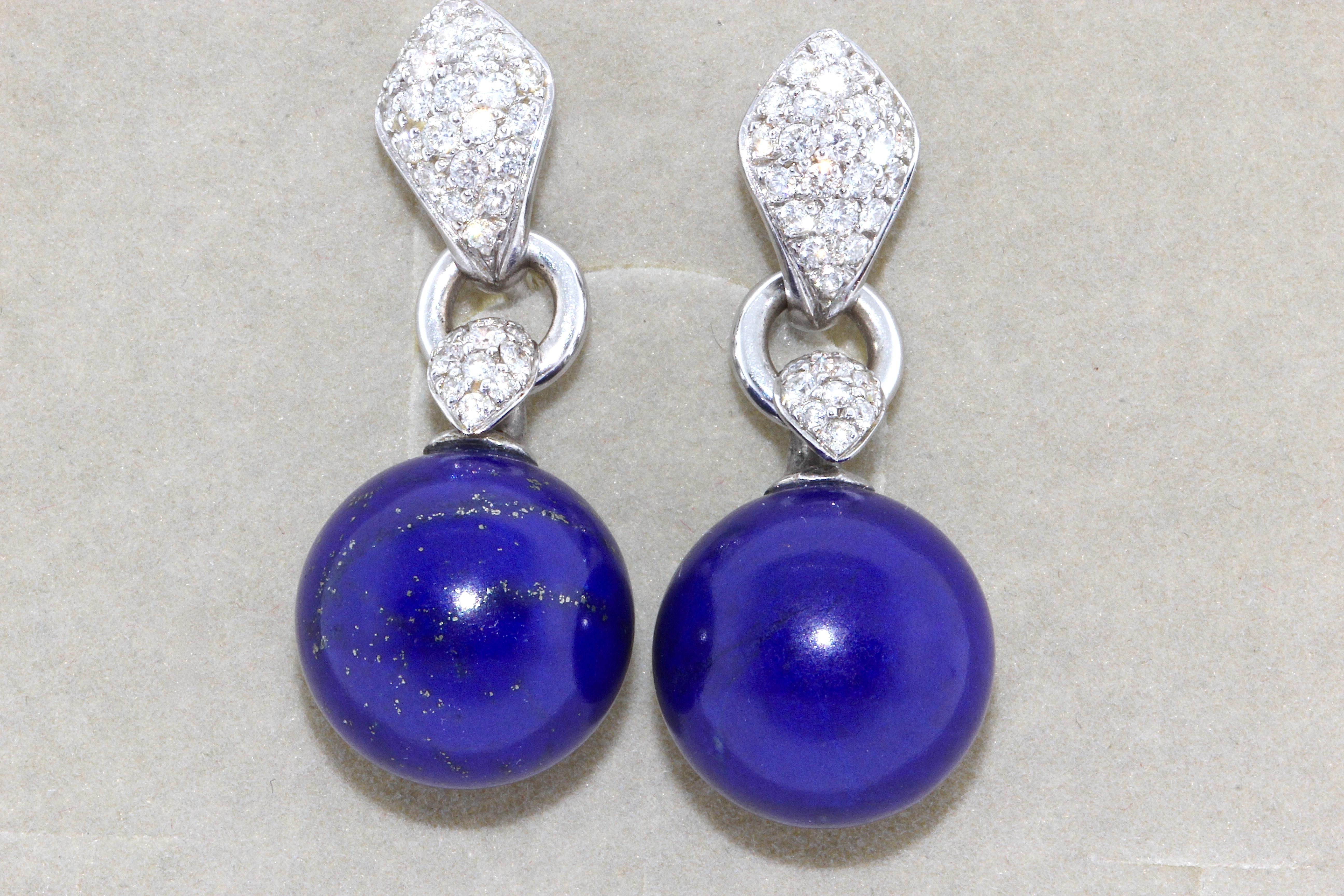 white gold lapis earrings