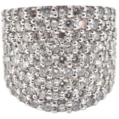 18 Karat White Gold Large Diamond Cigar Band