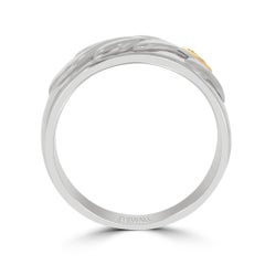 18 Karat Weißgold Blattmotiv-Ring mit ausgefallenem farbigem Diamantring
