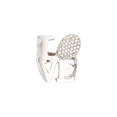 Youmna Fine Jewellery 18 Karat White Gold Love Cocktail Ring with Diamonds