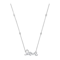 18 Karat White Gold Love Diamond Necklace '1/4 Carat'