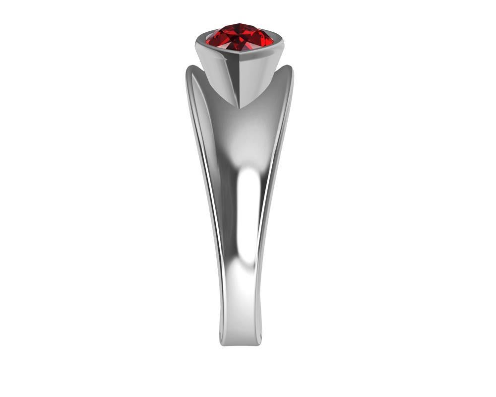 For Sale:  18 Karat White Gold Marquise Ruby 1.1 Carat Sculpture Ring 3