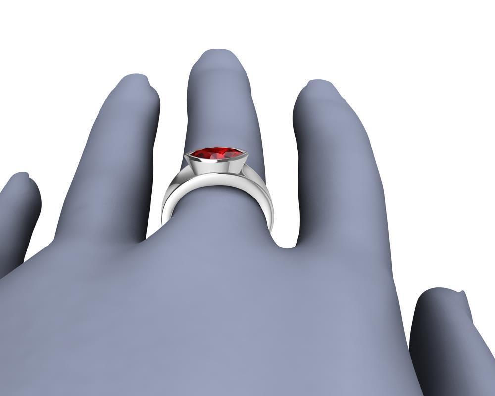 For Sale:  18 Karat White Gold Marquise Ruby 1.1 Carat Sculpture Ring 8