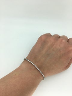 18 Karat White Gold Martini Style Diamond Bracelet