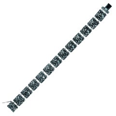18 Karat White Gold Men’s Bracelet with 0.52 Carat Diamonds