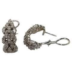 Pendientes de diamantes en forma de aro "Malla" de oro blanco de 18 quilates 3,25 quilates