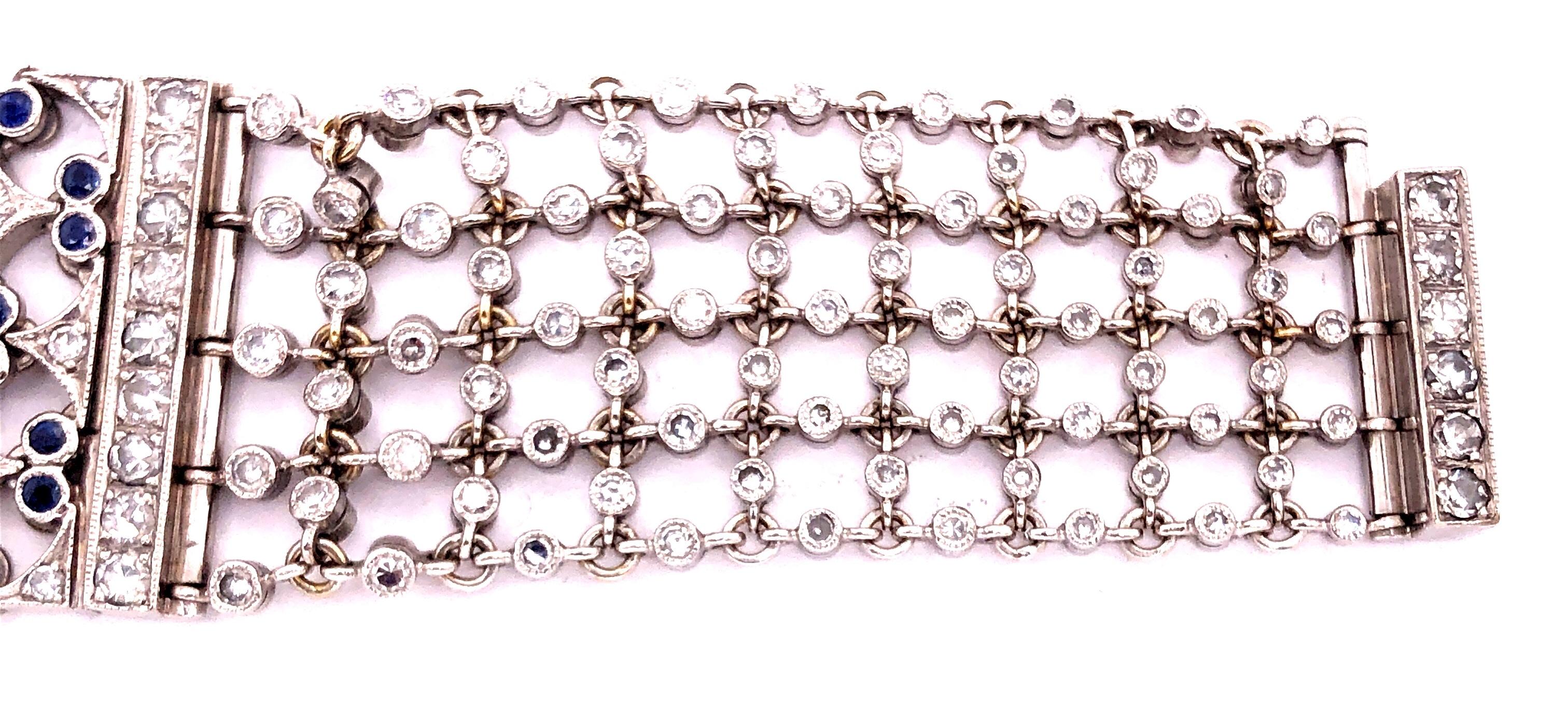 Bracciale in oro bianco 18 carati con zaffiri e diamanti a maglia in vendita 4