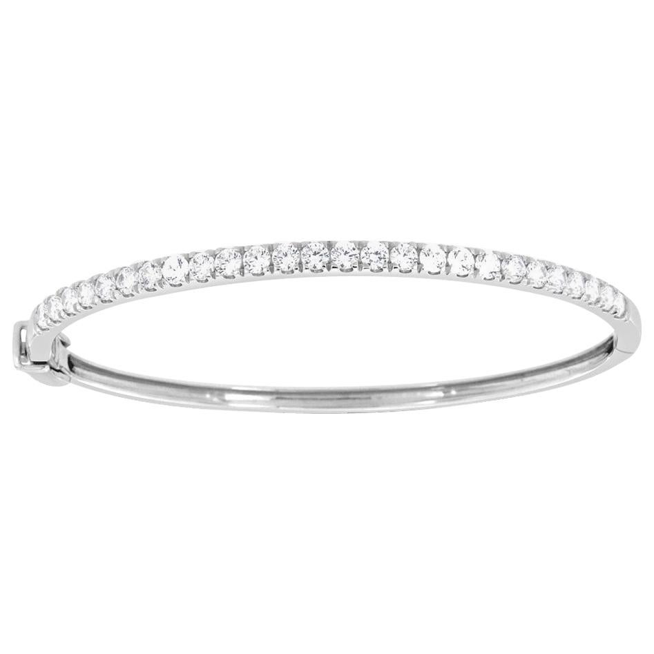 18 Karat White Gold Micro-Prong Diamond Bangle '2 Carat'