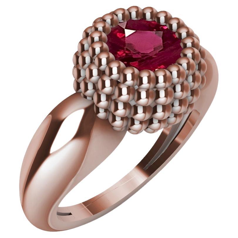 18 Karat White Gold Milgrain 1.13 Carat Ruby Ring