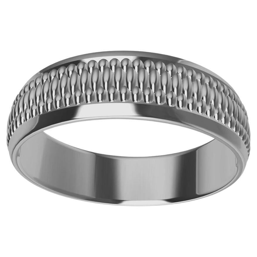 18 Karat White Gold Milgrain Wedding Band