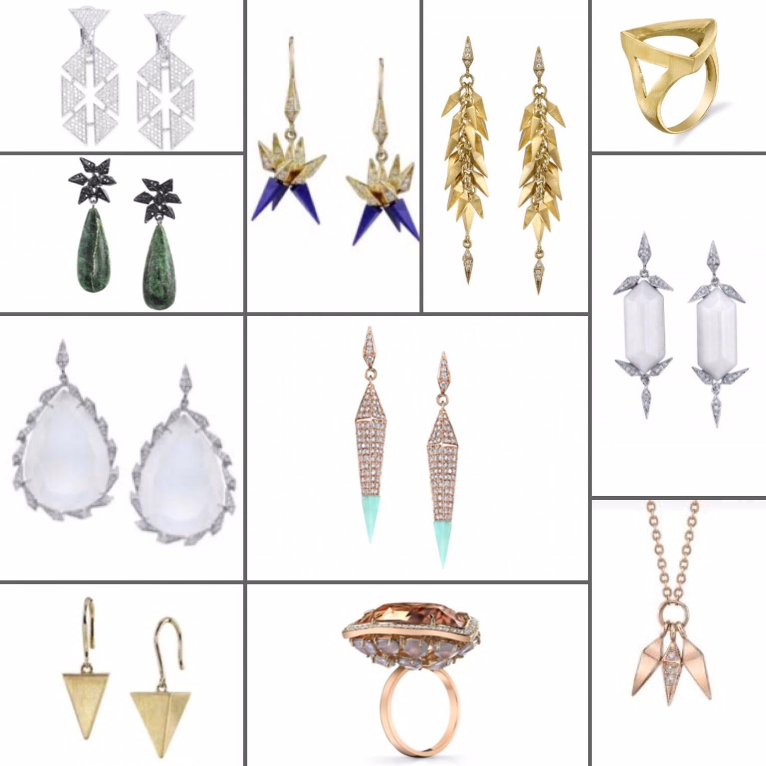 18 Karat White Gold Milky Quartz Trickling Diamond Earrings  In New Condition In New York, NY