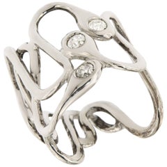 18 Karat White Gold Ice Diamonds Snakes Ring