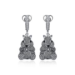 18 Karat White Gold Monan Another World Squirrel Earring