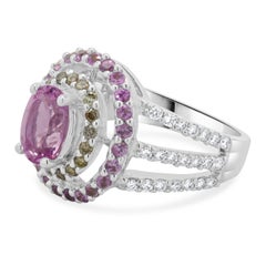 18 Karat White Gold Morganite and Diamond Fashion Ring
