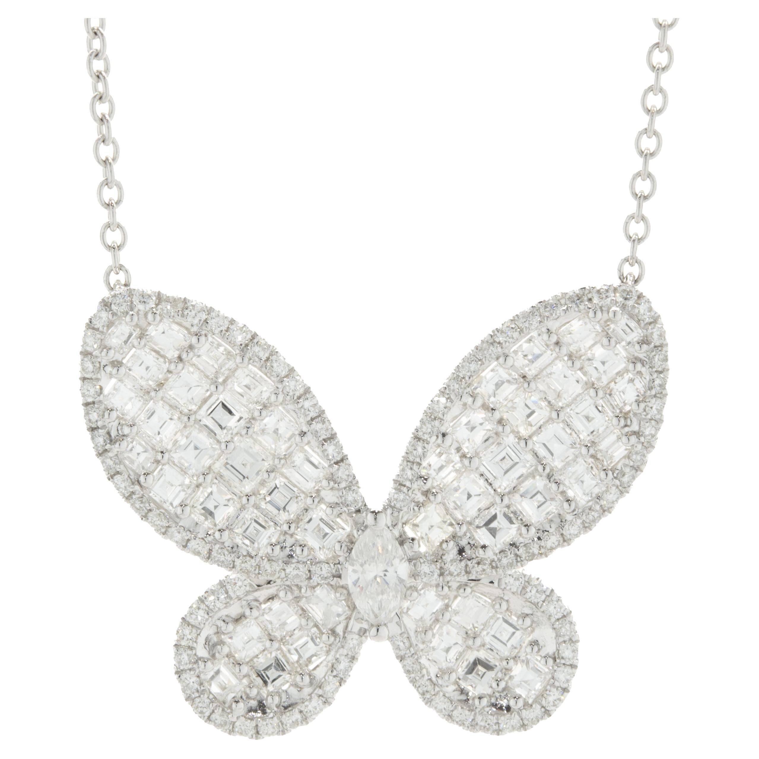 BUTTERFLY GOLD DIAMOND PAVED NECKLACE