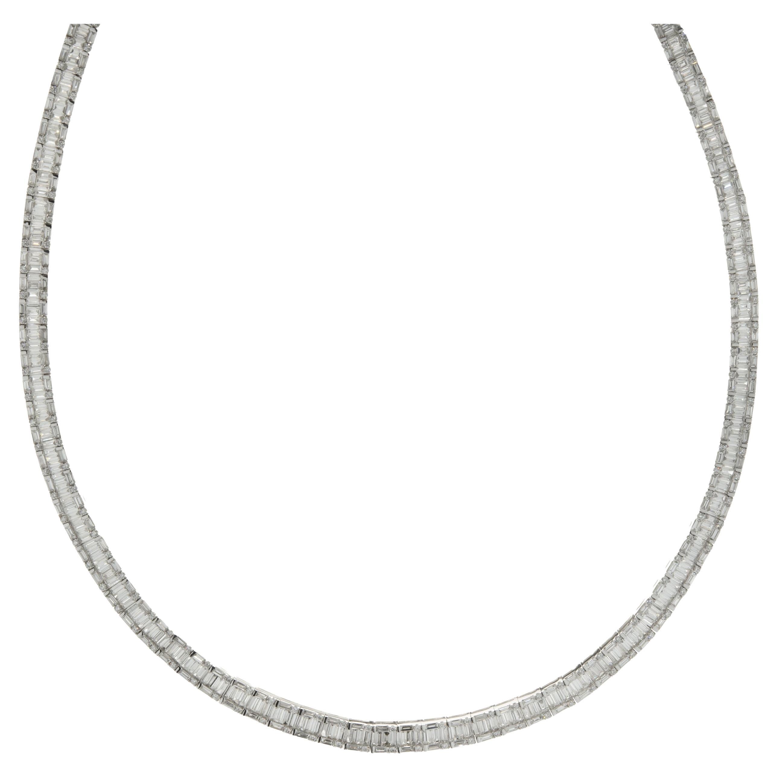 IGI Certified 18 Karat White Gold Handcrafted Diamond Bridal Necklace