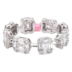 18 Karat White Gold Mosaic Set Diamond Eternity Band
