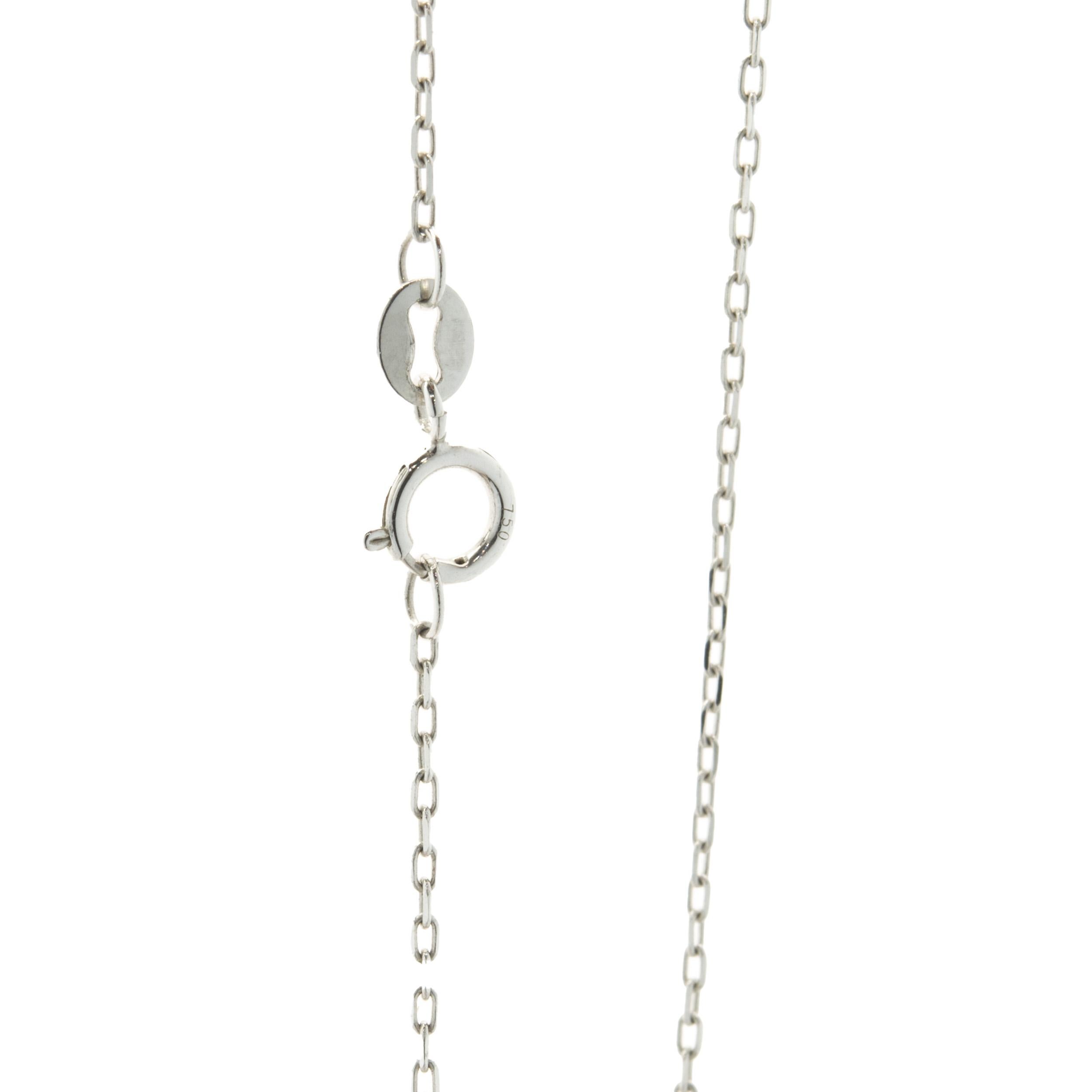 Baguette Cut 18 Karat White Gold Mosaic Set Diamond Initial B Necklace