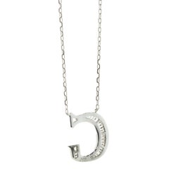 18 Karat White Gold Mosaic Set Diamond Initial G Necklace