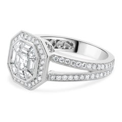 18 Karat White Gold Mosaic Set Diamond Ring