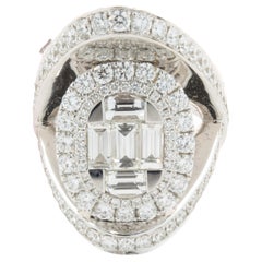 18 Karat White Gold Mosaic Set Diamond X Ring 18 Karat White Gold Mosaic Set Diamond X Ring