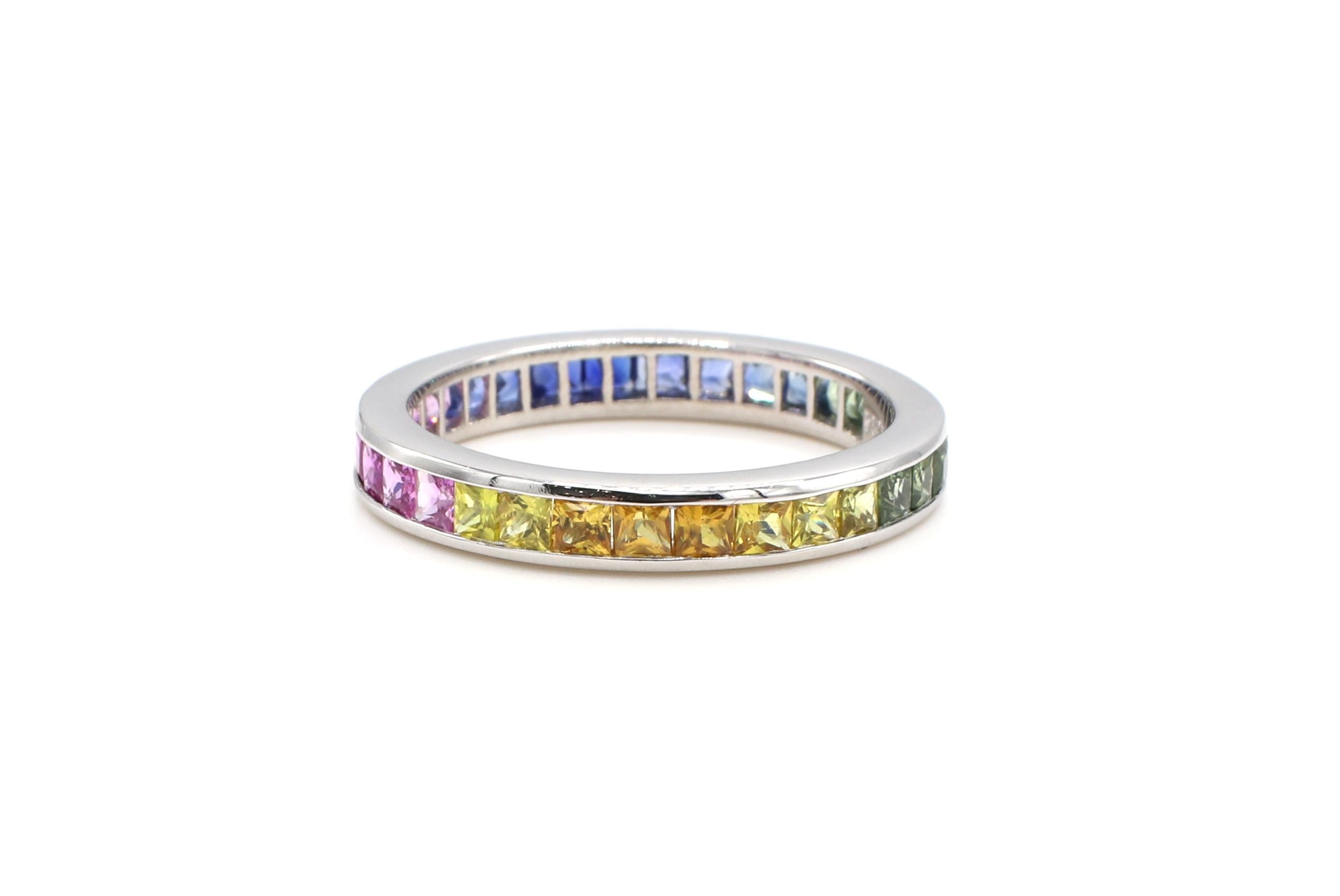 rainbow sapphire ring white gold