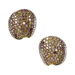 18 Karat White Gold Multi Diamond Earrings
