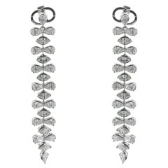 18 Karat White Gold Multi-Shaped Diamond Duster Earrings