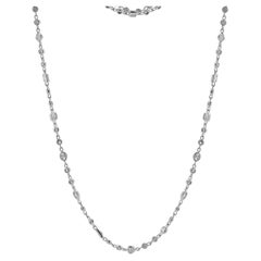 18 Karat White Gold Multi Shaped Diamonds By The Yard Necklace