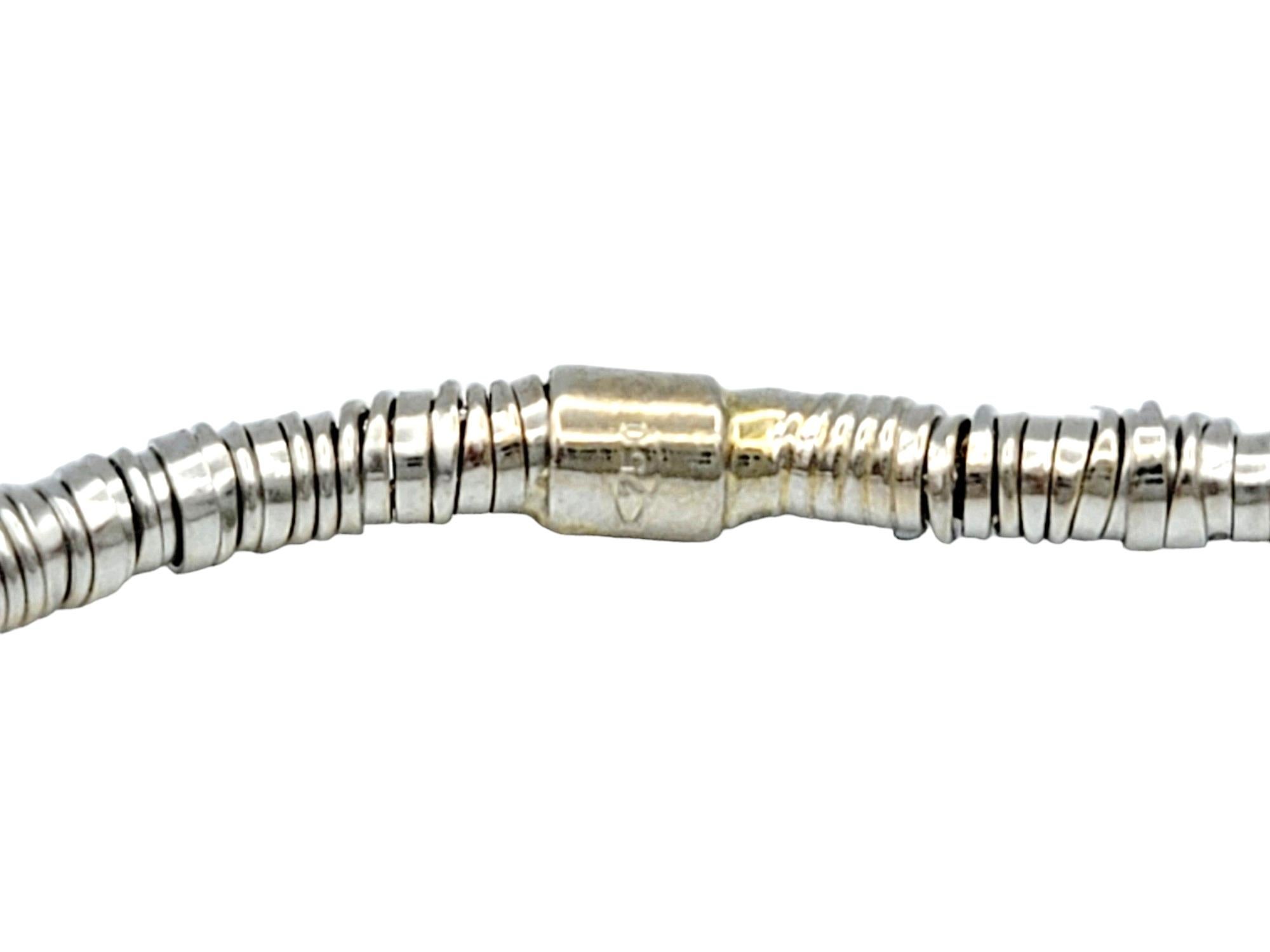 De las mujeres Oro Blanco de 18 Kilates Pulsera Estilo Eternidad Disco Apilado Flexible Estrecha 2,3 mm en venta