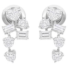 Orecchini con diamanti a forma multipla in oro bianco 18 carati Nature 1,62 carati SI/H