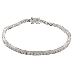 Bracciale Tennis Line in oro bianco 18 carati con diamanti naturali da 3,38 carati