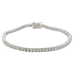 Bracciale Tennis Line in oro bianco 18 carati con diamanti naturali da 3,38 carati