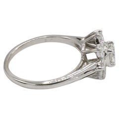 18 Karat White Gold Natural Diamond Cluster Flower Ring
