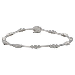 Pulsera de línea de tenis con diamantes naturales de 18 quilates en oro blanco