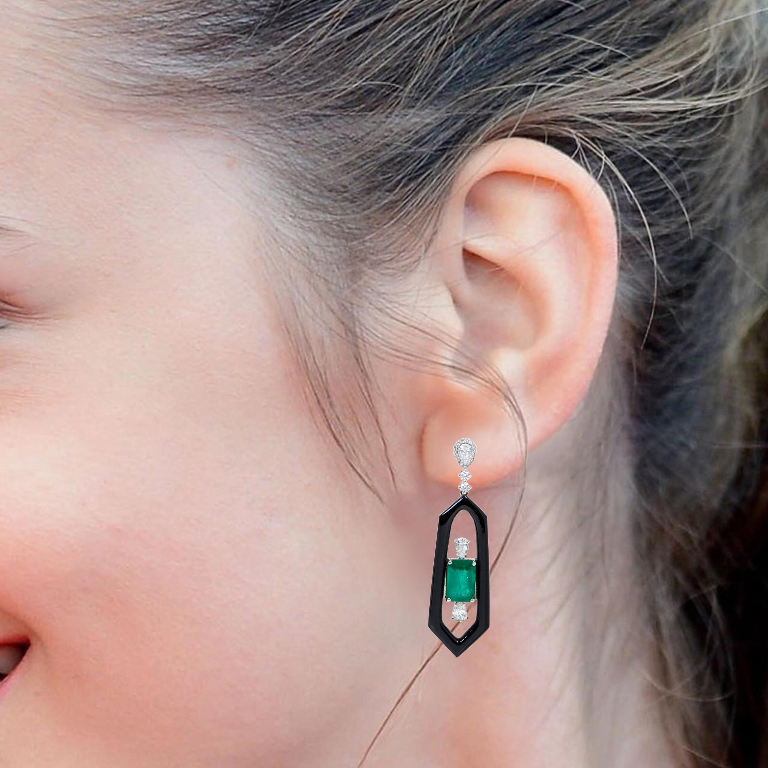 dark emerald earrings