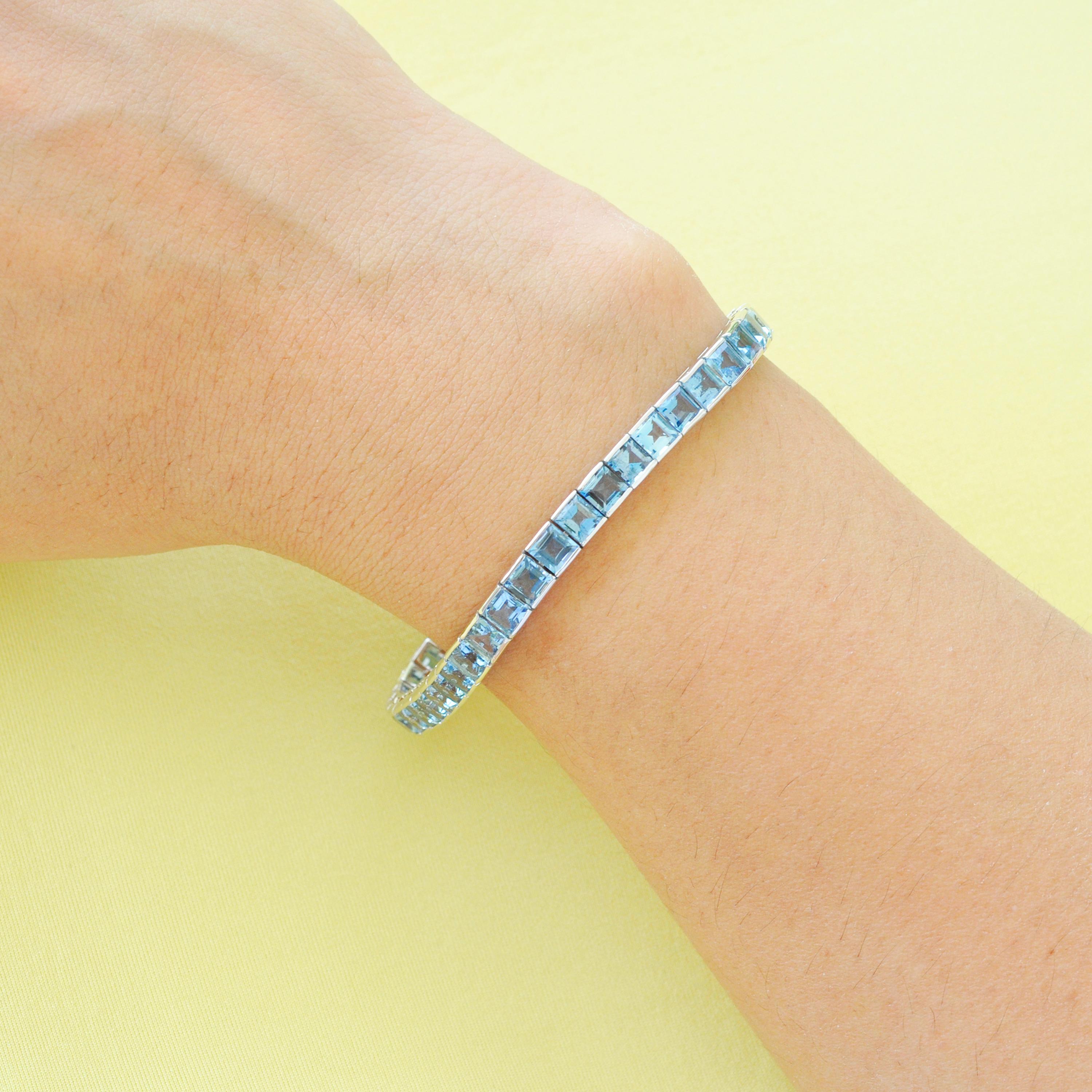 aquamarine tennis bracelet