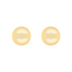 18 Karat White Gold Natural South Sea Pearl and Diamond Stud Earrings