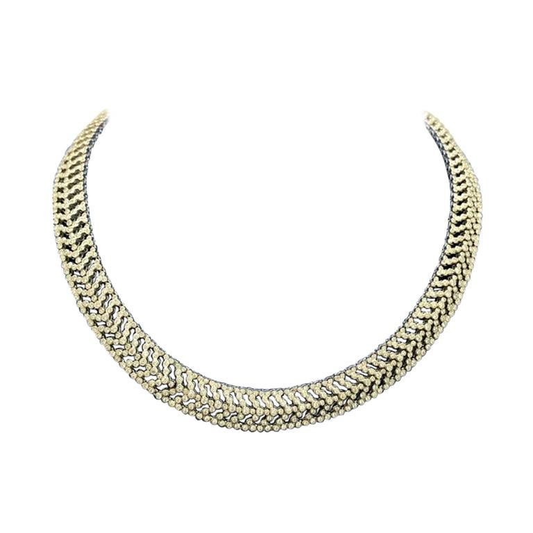 18 Karat Weißgold Halskette mit 1000 Diamanten im Angebot